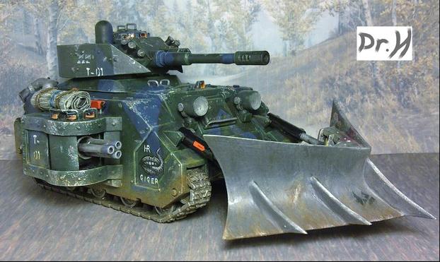 Front right corner of the Predator tank. Includes H.R.Giger tribute.
