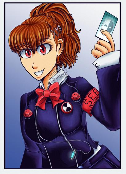 Fanart of Shiomi Kotone from Persona 3.

She's looking at you while showcasing an Arcana card.