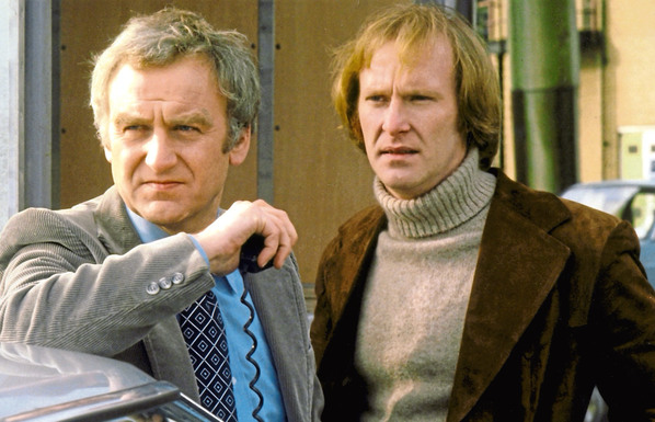 Images shows the two principal characters from the tv show the sweeney, played by John thaw & Dennis waterman