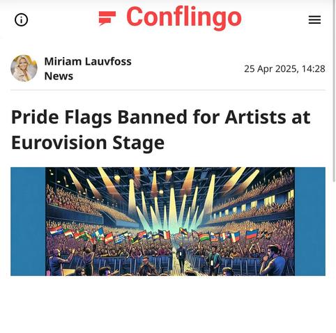 Headline: Pride flags banned for artists at Eurovision stage