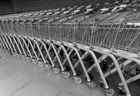 Row of shopping trollies. Love repetition.