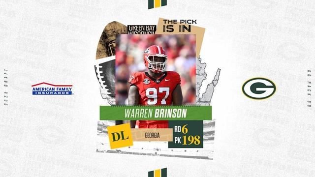 Packers select Georgia DL Warren Brinson in 6th round, No. 198 overall