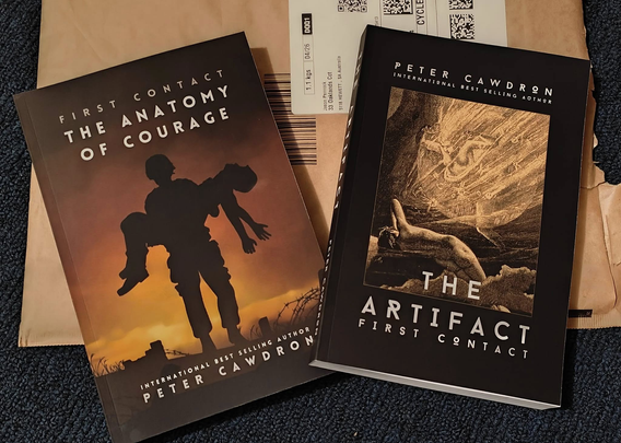 Two novels by Peter Cawdron—The Anatomy of Courage and Artifact