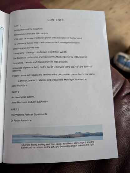 Index of booklet ,listing contents
