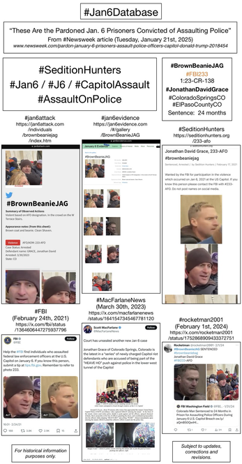 Photos and information about convicted January 6th rioter Jonathan David Grace (Colorado Springs, Colorado).