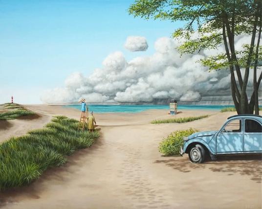 Uitkijken, 40 x 50 cm, olieverf op doek. 
Artist Peter van Oostzanen