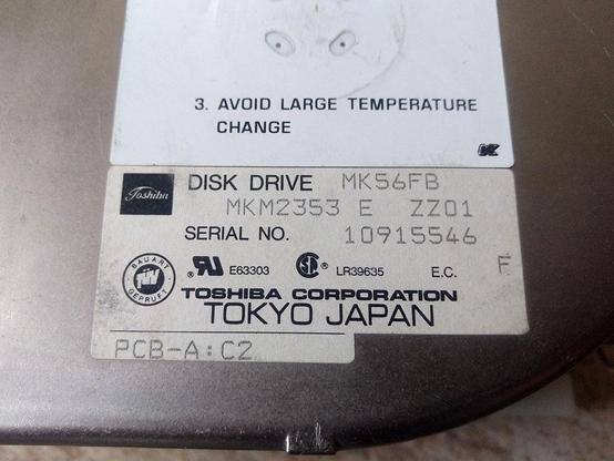 Toshiba MK56FB Label Close-up