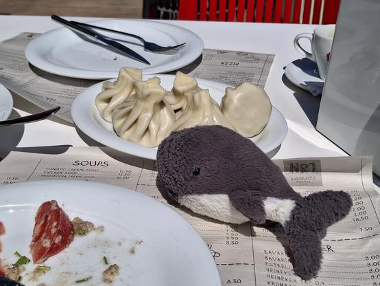 Reisewali mit Chinkali, georgischen Teigtaschen