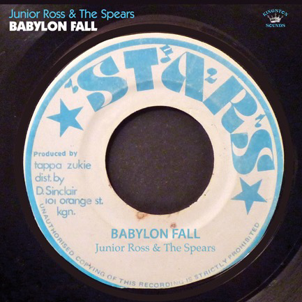 Album-Cover Shows a photo of the original 70th „Babylon Fall“ record With Label Name STARS