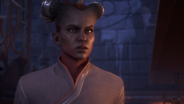 Hera Adaar, a Qunari Inquisitor who has been through a lot.
