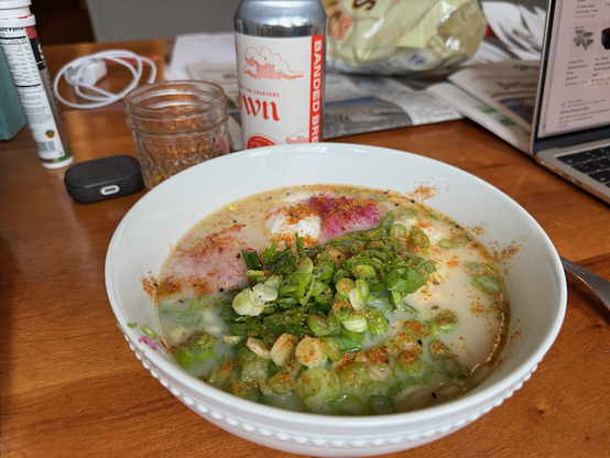 A bowl of semi-fancy ramen.