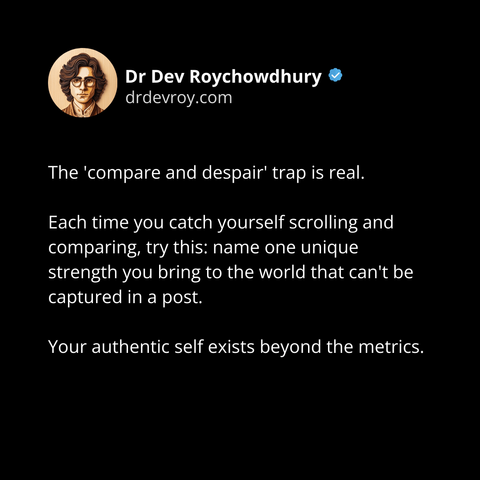 The 'compare and despair' trap is real.