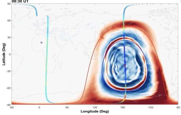 Simulations showing secondary gravity waves from the eruption.