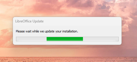 Libre Office applying an update.