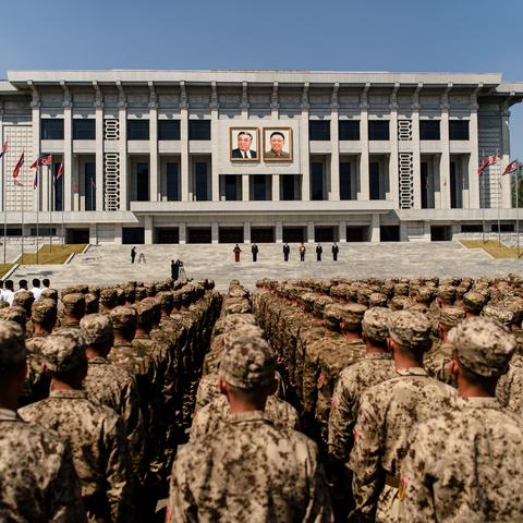 A commemorative march marking an anniversary of the Korean People’s Revolutionary Army was held in Pyongyang on Friday.
