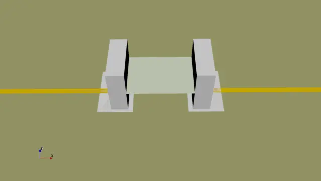 3D model of the SMD capacitor for full-wave simulation.