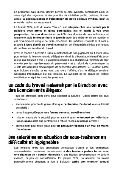 Troisième page du communiqué