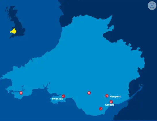 The existing stores in South and Mid Wales Lidl wants to relocate