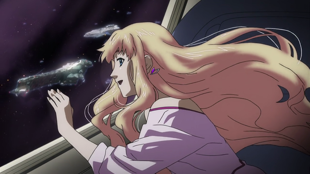 Passenger looking out into space
