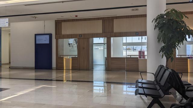Modern waiting room downstairs.