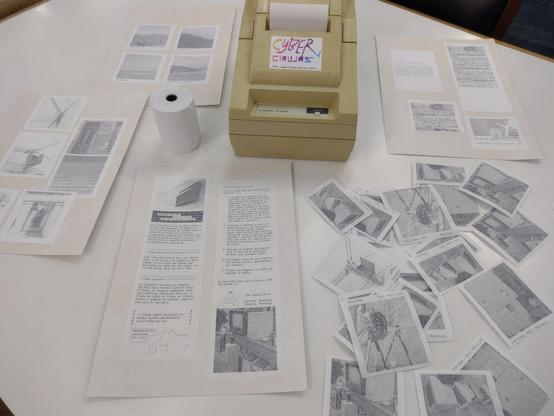 Muestra de impresiones blanco y negro, impresas con una tickeadora fiscal reutilizada