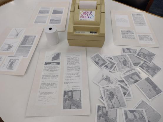 Muestra de impresiones blanco y negro, impresas con una tickeadora fiscal reutilizada