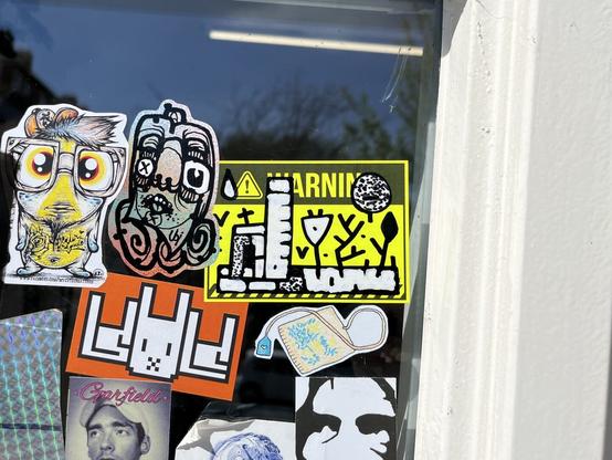 Fluorescent sticker on window