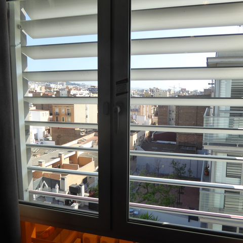 A room with a view of the Sagrada Familia, if you press your cheek against the wall.
