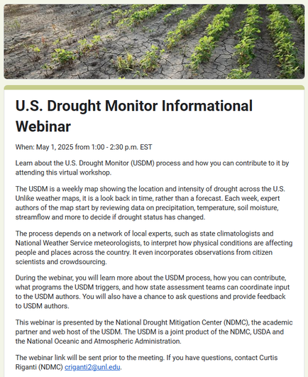 Screenshot of the USDM webinar registration screen.