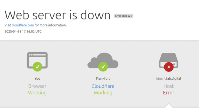 Screenshot: Webserver is down
