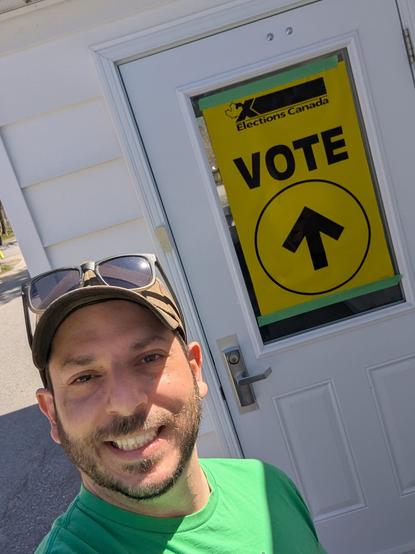 Photo of the author at a polling station.

Go out and vote Canada!