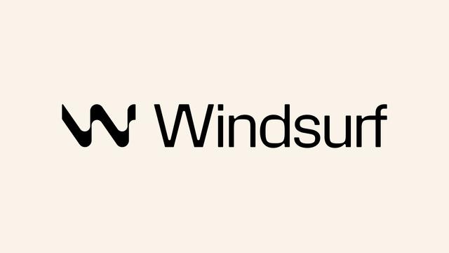 A graphic featuring the "Windsurf" logo in a modern font on a light background. The logo is designed with a stylized letter "W," visually representing the brand.