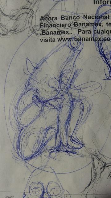 Dibujo de un niñx cabwza de marrano.