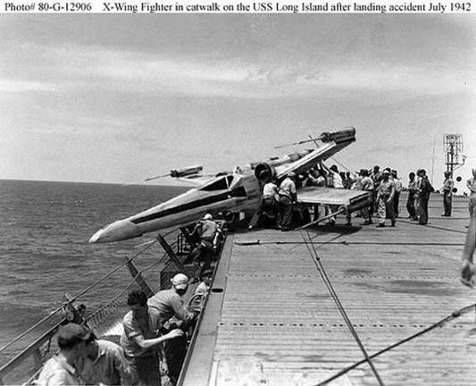 x-wing-fighter-landing-accident-1942 author unknown