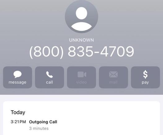 UNKNOWN (800) 835-4709
