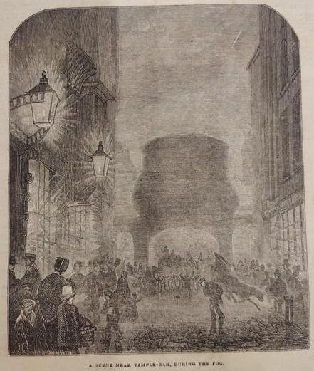 ‘Image A Scene near Temple-Bar, during the Fog’, in: The Illustrated London News, 23 Nov. 1844. From The London Archives. Photo by Bodo Mrozek.