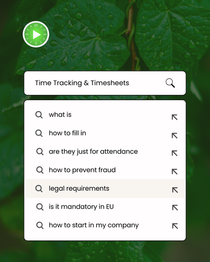 Questions on 
Time Tracking and Timesheets