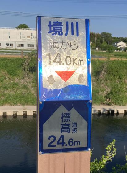 A sign on the bike path, 14 km from the Ocean.