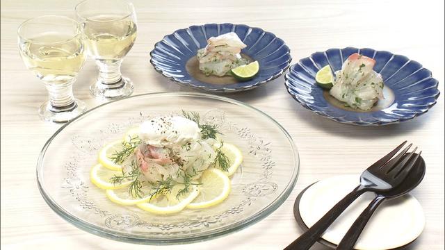 【3分クッキング公式】鯛の薄造り木の芽塩／鯛とレモンのカルパッチョ