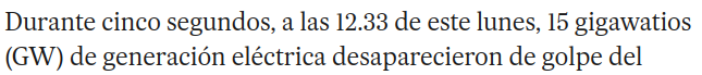 captura de El País, con gigawatios escrito correctamente.