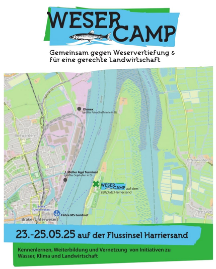 Abbildung Lageplan + “Kennenlernen, Weiterbildung und vernetzen von Initiativen zu Wasser, Klima und Landwirtschaft