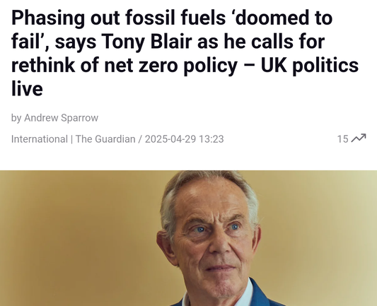 Tiny Blair thinks moving from fossil fuel is a bad idea. I think tiny Blair is a bad idea