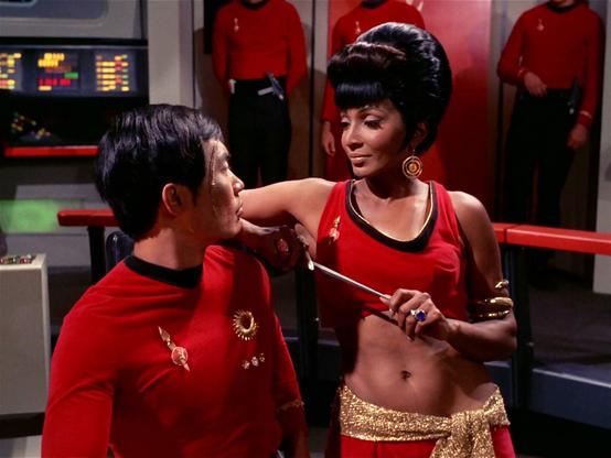 A transporter malfunction sends Capt Kirk and his party to a cutthroat parallel universe, where Enterprise officers advance through assassination.
