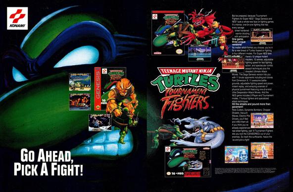 Teenage Mutant Ninja Turtles: Tournament Fighters Magazine Ad (Konami - 1994)
