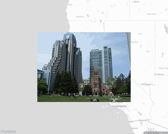 A photo of or from a park from the linked website, overlaid on a cropped world map where it's located.