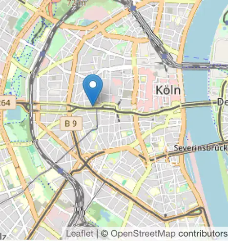 Karte von Köln mit Marker für das Kino