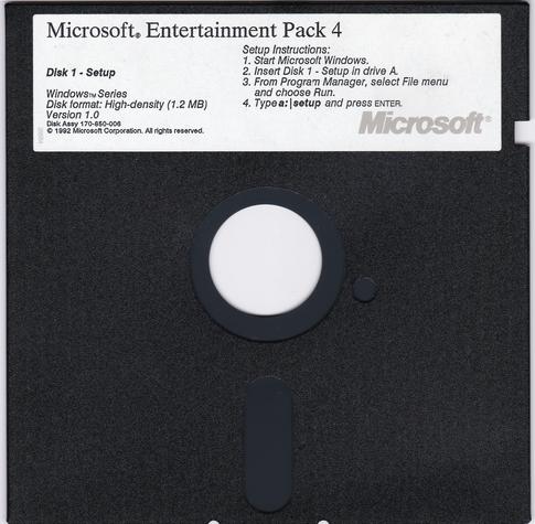 Microsoft Entertainment Pack 4, 1.2MB 5.25inch floppy disk