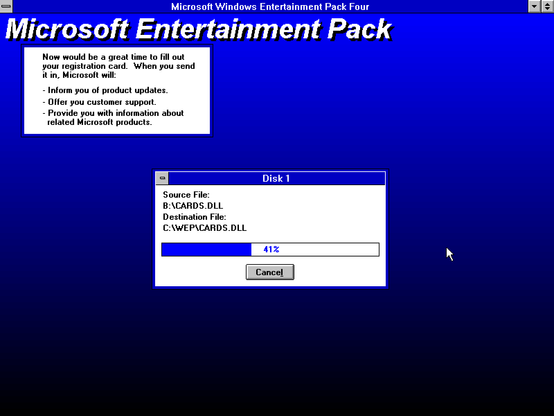 Microsoft Entertainment Pack 4, SETUP.EXE