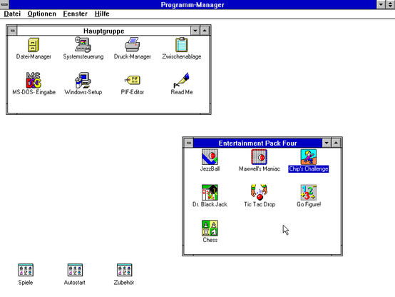 Microsoft Entertainment Pack 4, Program Group
