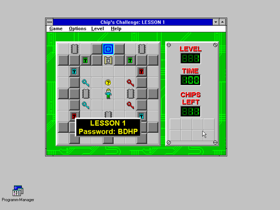 Microsoft Entertainment Pack 4, Chip's Challenge screenshot